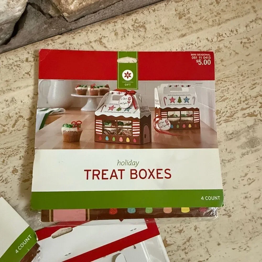 Set of three target gingerbread cardboard treat boxes